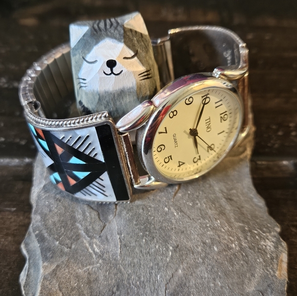 Amazing Vintage Sterling Silver Zuni Watch - Picture 2 of 15